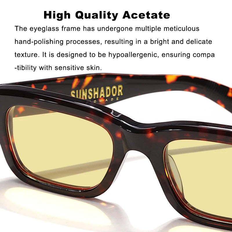 Luxury Designer Sunglasses for Men Acetate Handmade Top Quality Glasses Brand Original Women Outdoor Protection Sunshade Eyewear
