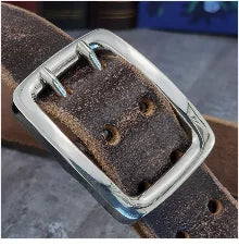 Brass Cowboy Belt Buckle Luxury Men Leather Belt Ceinture Homme Yellow Belts For Men Wide Male Strap Jeans Waist MBT0537