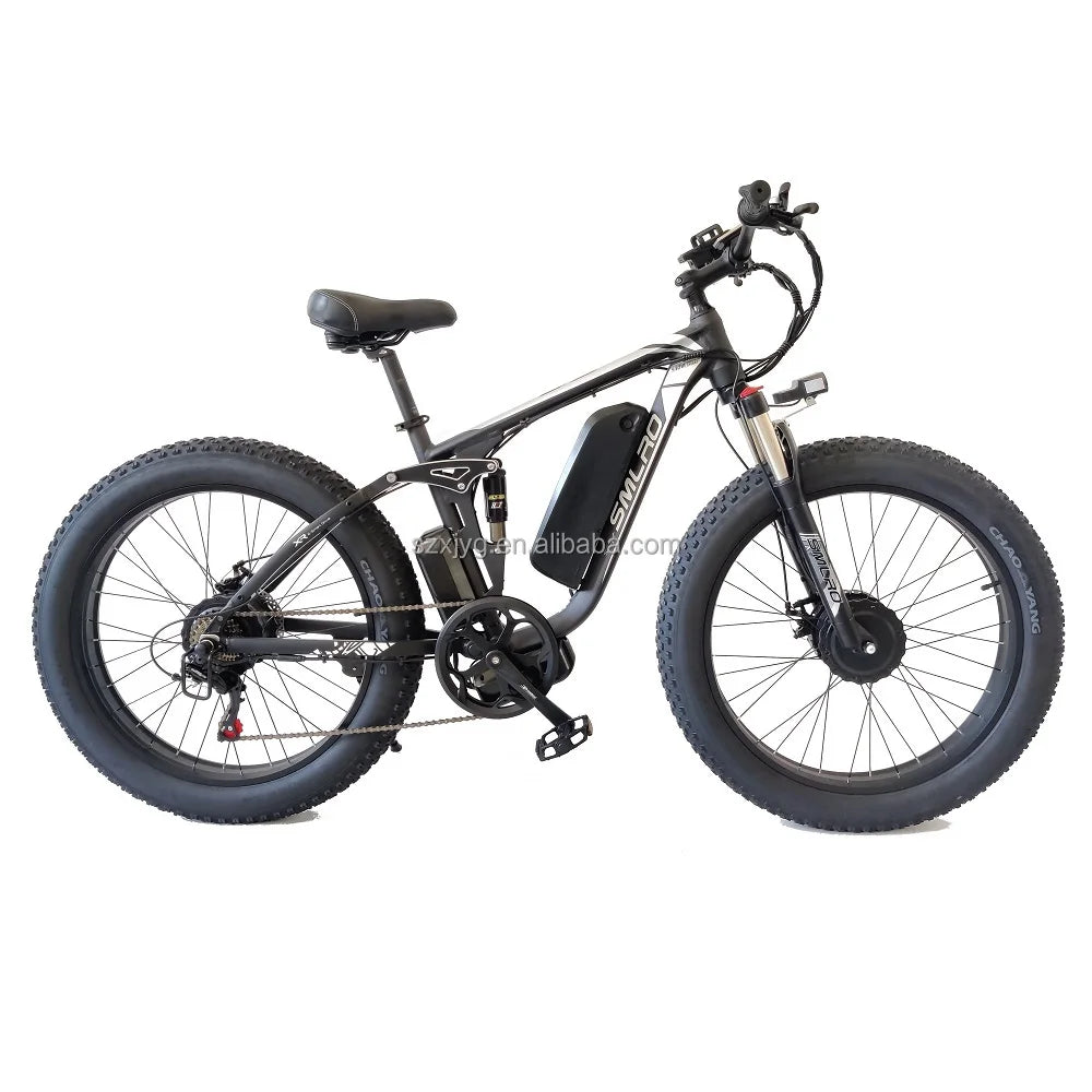 Electric Mountain Bike Dual Motor 2000W 16AH 22.4AH  City Road Bicycle 48V 26inch Fat Tire Adult E Bike  MTB