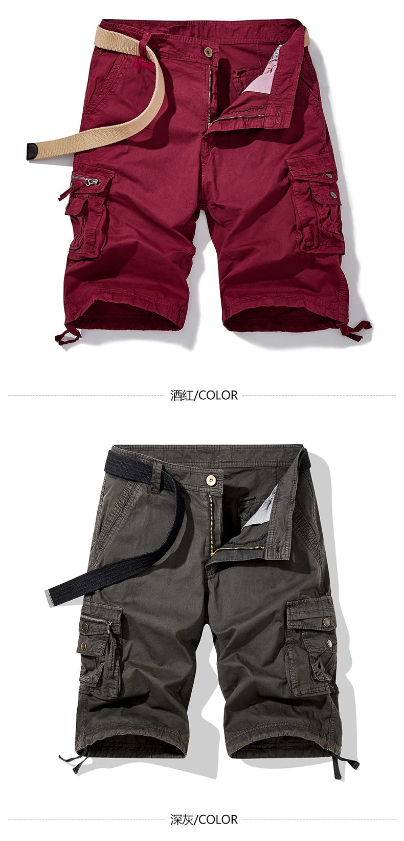 Shorts Male Slim Workout Shorts Lightweight Outdoor Mens Casual Hiking Cargo Fishing Short Pants Summer Quick Drying Work Shorts