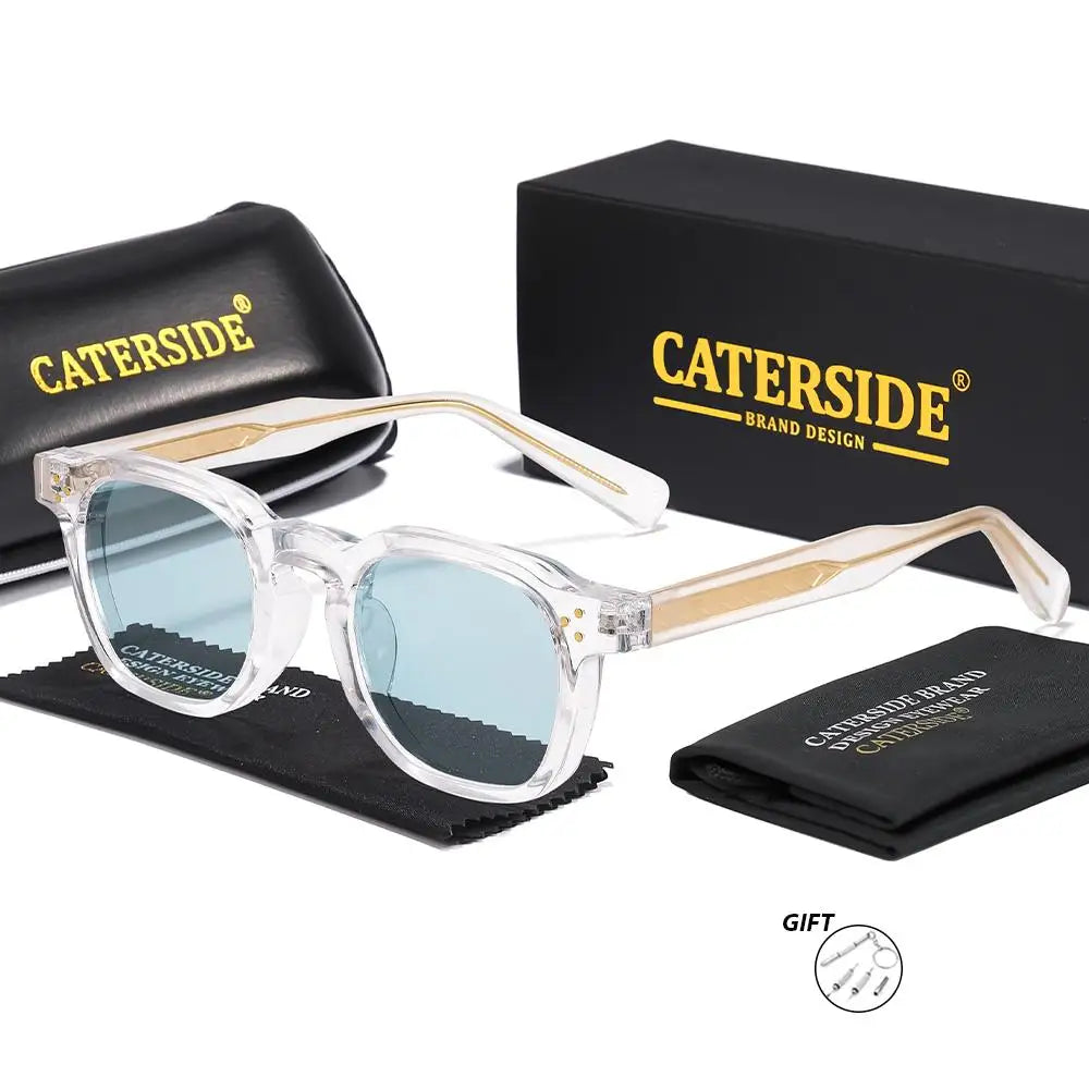 CATERSIDE Fashion Prescription Sunglasses 1.56 Refractive Index Lens Men's Small  Square Frame Women's Optical Sun Glasses