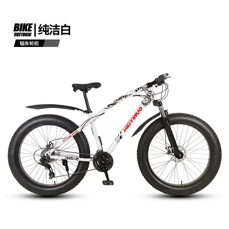 A Snowmobile 26 Inch Double Disc Wide Tires off-Road Speed Bike Adult Knight Bicycle Mountain Bike