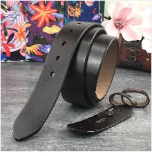 Brass Cowboy Belt Buckle Luxury Men Leather Belt Ceinture Homme Yellow Belts For Men Wide Male Strap Jeans Waist MBT0537