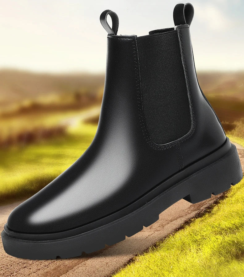 Men's Autumn Chelsea Boots Outdoor high top fashion shoes British style  versatile mid top boot Casual comfortable male shoe