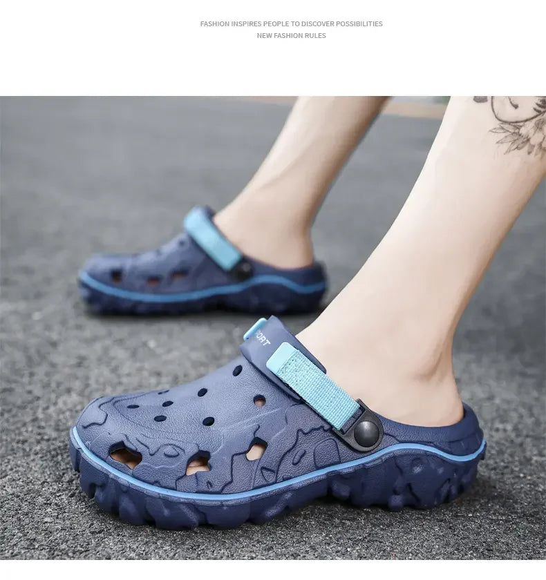 Men's Sandals Summer Clogs Non Slip Beach Trend Casual Sandals Breathable Thick Bottom High Quality Hole Shoes Big Size 45 46 47