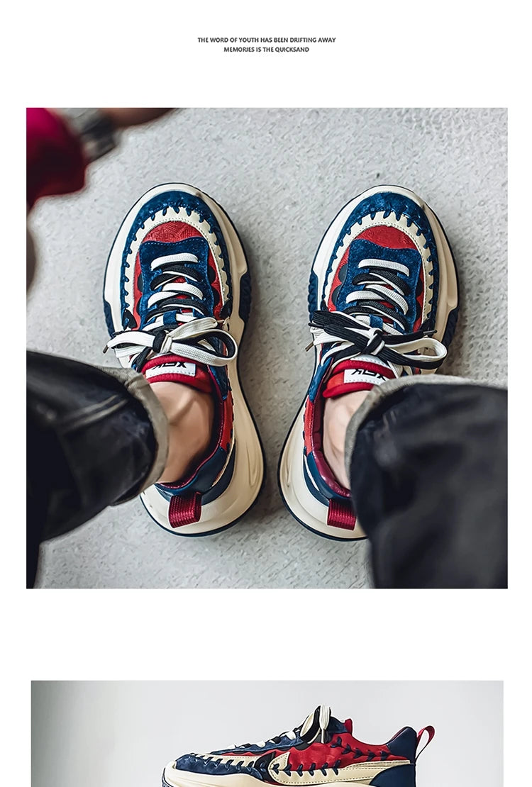 Trendy Men Sneakers Luxury Chunky Casual Sneakers For Man Height Increasing Dad Shoes Breathable Sports Shoes Male Sneakers