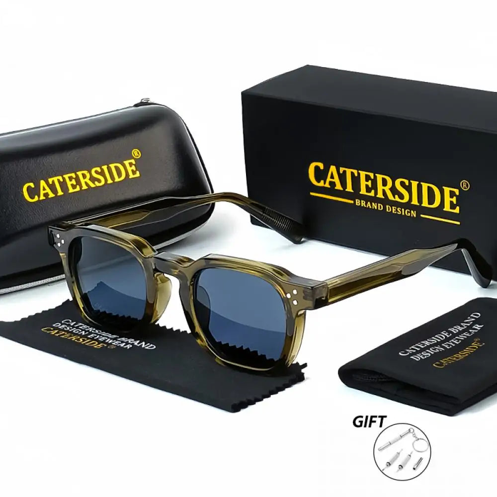 CATERSIDE Fashion Prescription Sunglasses 1.56 Refractive Index Lens Men's Small  Square Frame Women's Optical Sun Glasses