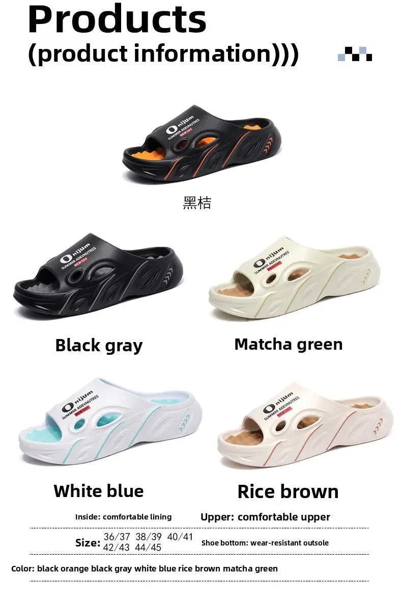 Summer Men's Massage Slippers Indoor Outdoor Sandals Beach Men Casual Shoes Comfortable Slides Flip-flop Men Women Home Slippers