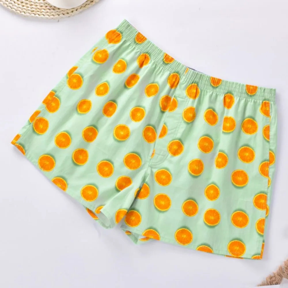 1PC 100% cotton men's underwear soft comfortable men's underwear men's shorts home loose elastic men's printed pants breathable