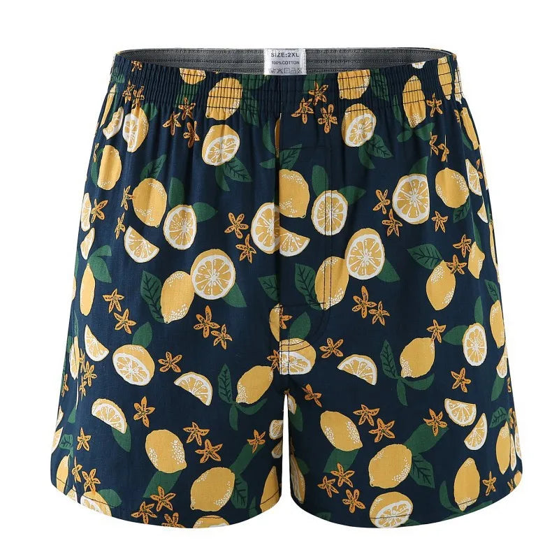 1PC 100% cotton men's underwear soft comfortable men's underwear men's shorts home loose elastic men's printed pants breathable