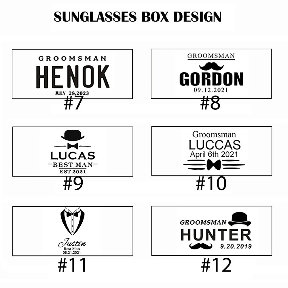 Personalized Wooden Sunglasses Custom Bachelor Party Gift Engraved Best Man Sunglasses Wooden Box Groomsmen Father's Day Gift