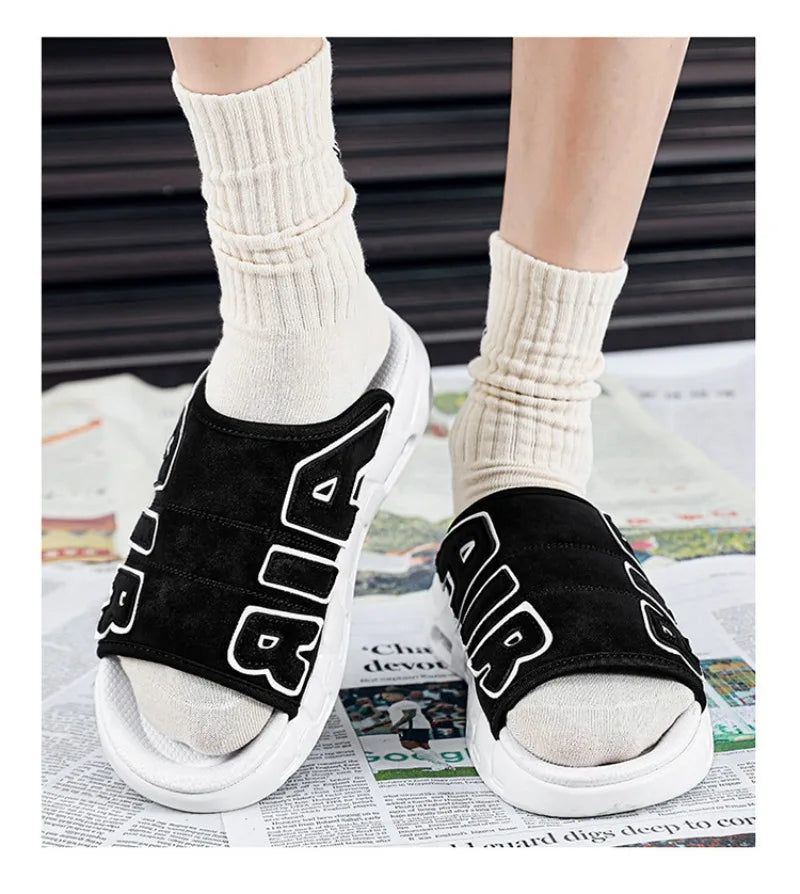 Men's Slippers 2025 Summer New Casual Slippers Fashion Air Cushion Sports Slippers for Men Non Slip Beach Shoes Designer Slides