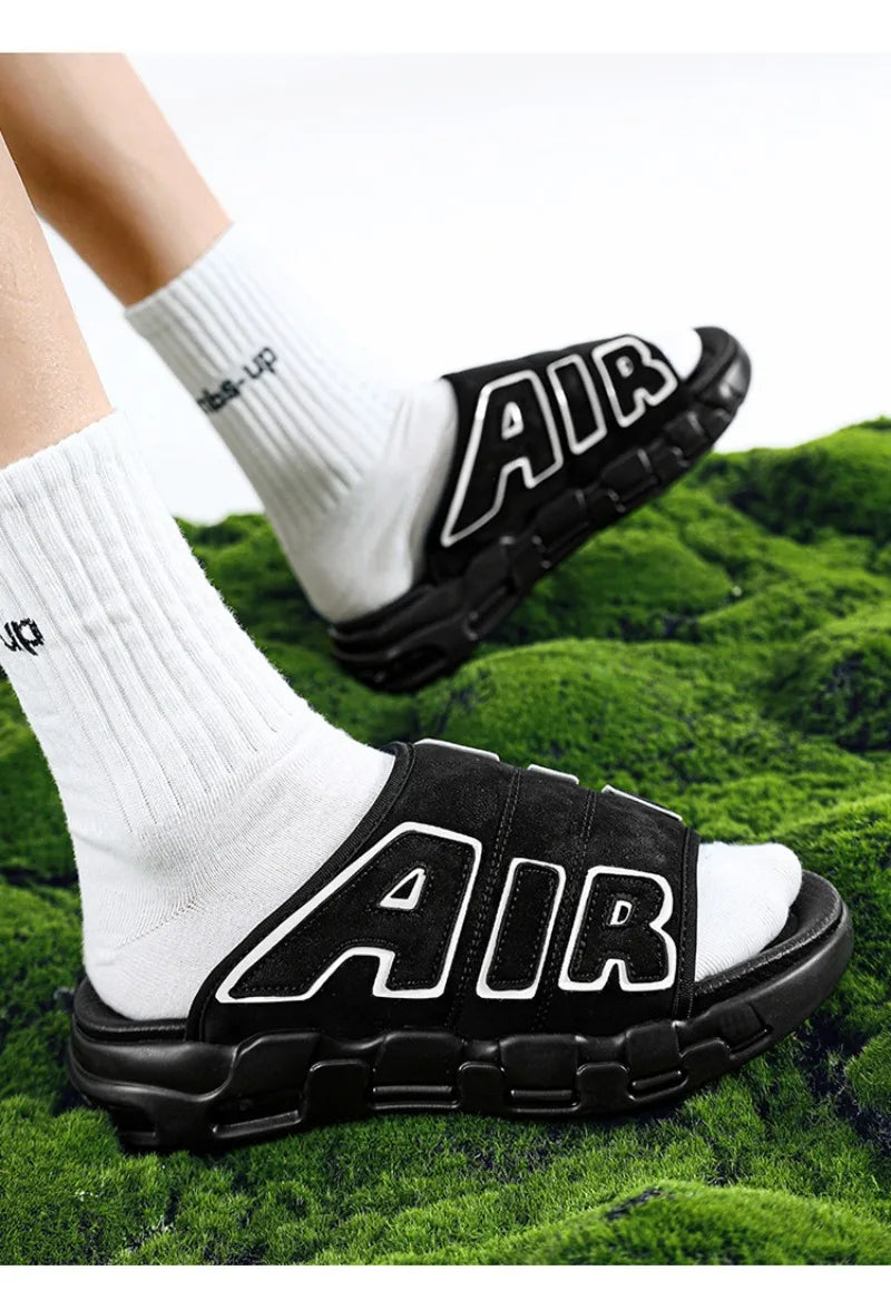 Men's Slippers 2025 Summer New Casual Slippers Fashion Air Cushion Sports Slippers for Men Non Slip Beach Shoes Designer Slides