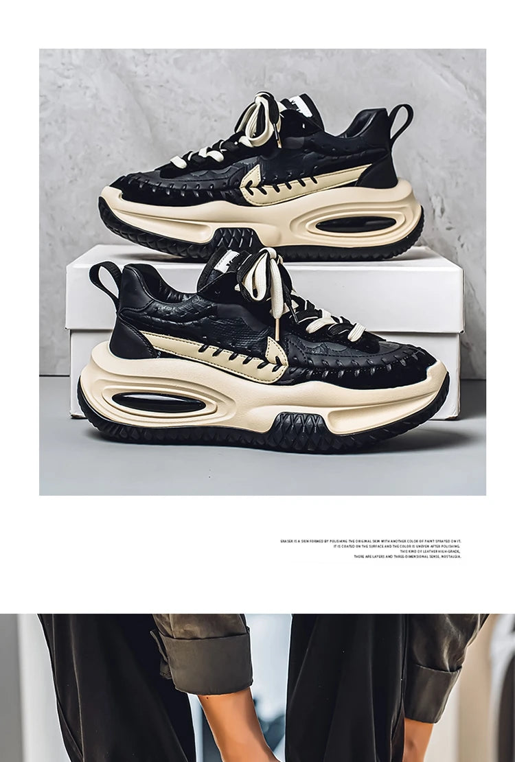 Trendy Men Sneakers Luxury Chunky Casual Sneakers For Man Height Increasing Dad Shoes Breathable Sports Shoes Male Sneakers