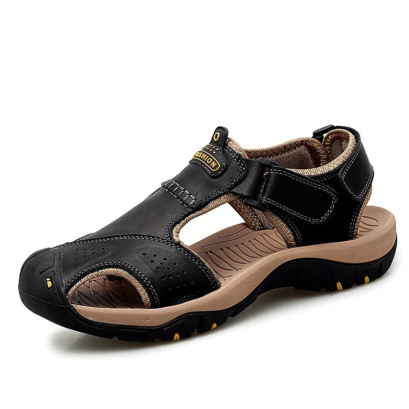 Men Sandals Summer New Large Size Outdoor Casual Beach Shoes Anti Slip Durable Breathable Toe Cover Sandals244