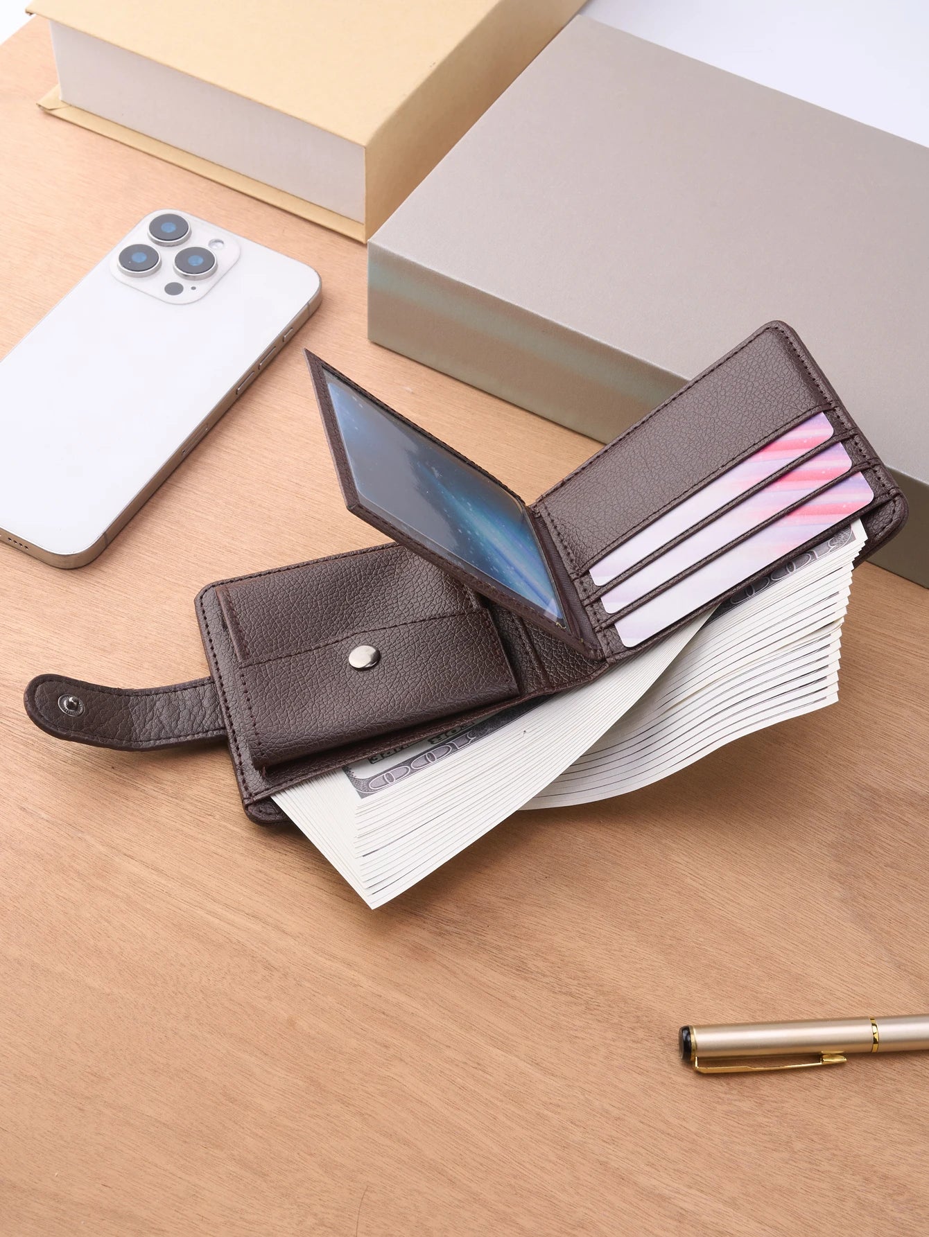 Men Wallets Leather Zipper Purse Man Slim Card Horders Quality Male Short Multi-card Wallet Coin Pocket Purse