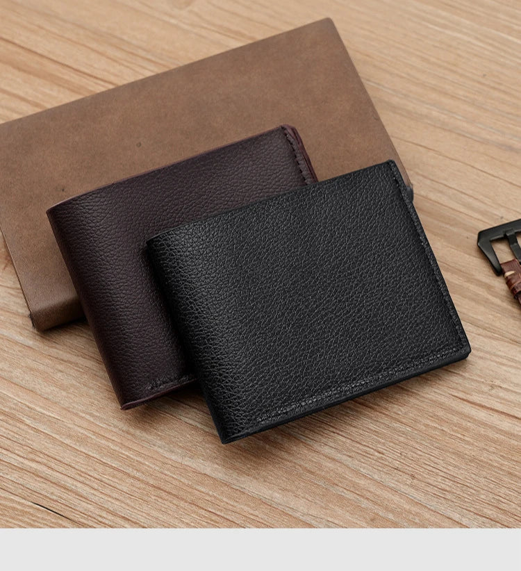 New Men's Wallet PU Leather Men Wallets Business Wallets for Man Short Black Walet Portefeuille Homme