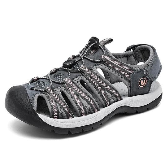 New Summer Genuine Leather Women's Sandals Fashion Design Breathable Women Casual Shoes Women Outdoor Beach Sandals Big Size 42