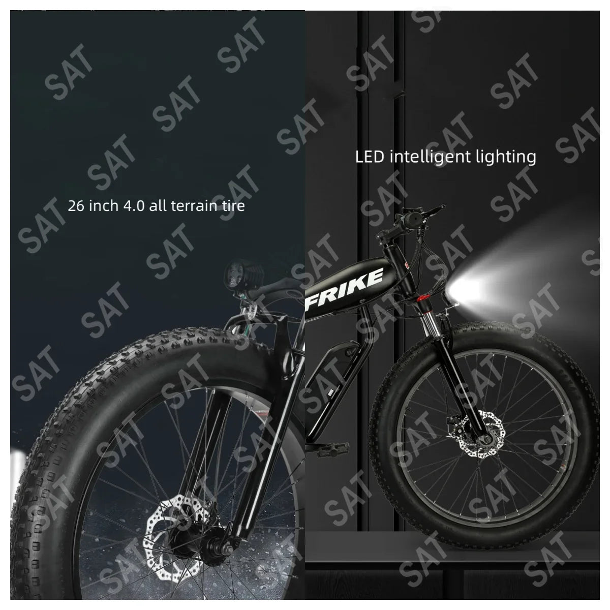 -For 26 Inch Lithium Battery Fat Tire Snow Off-road Electric Assisted Bicycle Mountain Bike