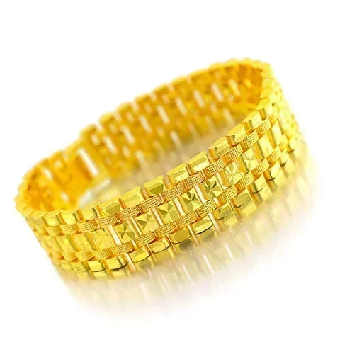 Gold bracelet 24k domineering watch chain real gold jewelry AU999 high-end atmospheric  pure  men and womenValentine's Day gifts