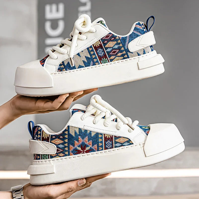 Trendy Street Style Lace Up Sneakers for Men Outdoor Activities Shoes Обувь Skate Shoes for Men Comfy Non Slip Casual Sneakers