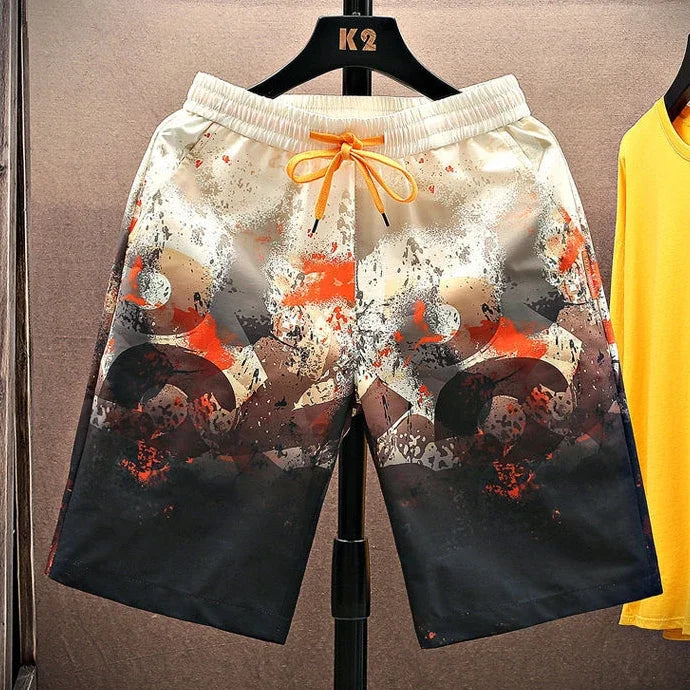 Shorts for Men Anime Graphic Board Man Short Pants Beach in Bulk with Ice Elastic Personalizate Fashion Streetwear New Pant 2024