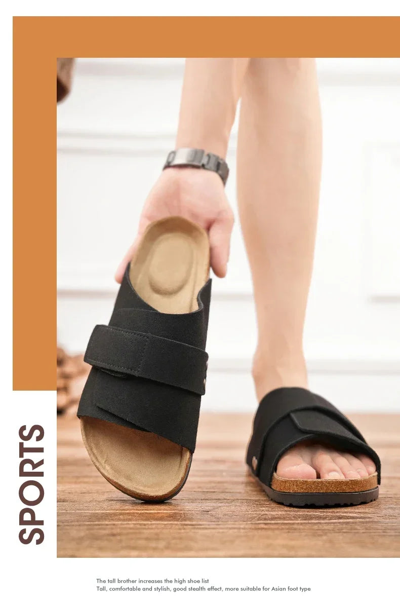 Man's Leather Sandal for Men Beach Sandals Men 2025 Designer Men's Shoes Men's Comfortable Slipper Original Brands Shoes Summer