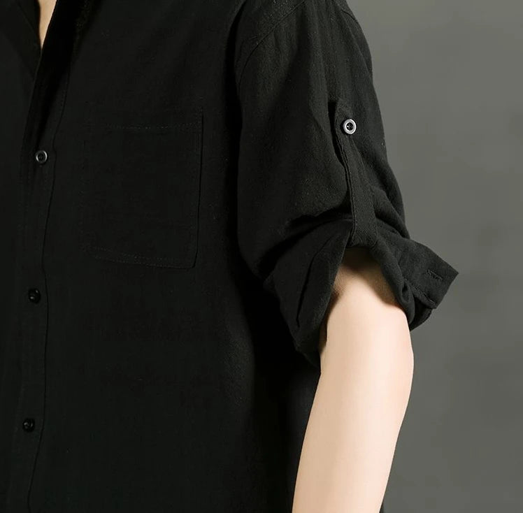 Shirts For Men White Man Shirt Plain With Pocket Linen And Cotton Half Sleeve Social Fashion Summer Designer Sale Xxl Casual Hot