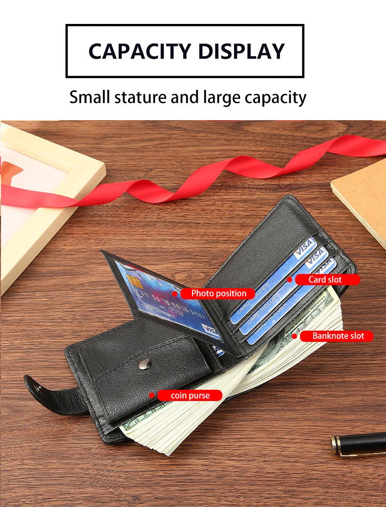 Men's wallet PU leather short zipper buckle wallet new wallet change bag