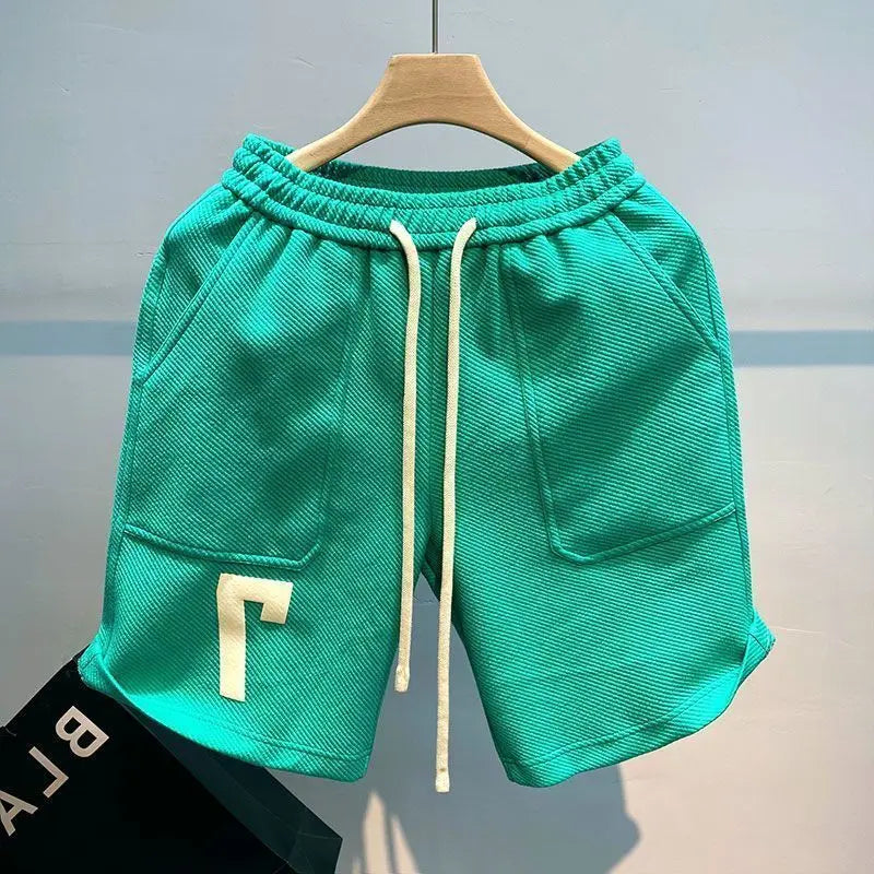 New Men's Shorts Retro Casual Beach Pants Popular Summer Fashion Trend High Street Sports Five-Point Medium Pants Casual Pants