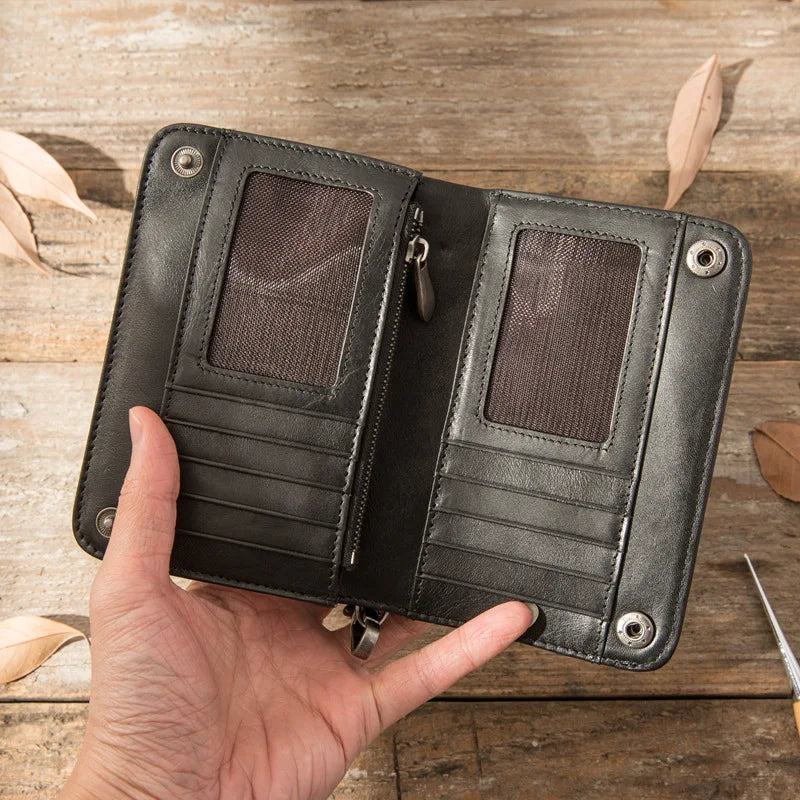 Vintage Genuine leather wallet Men leather long wallet men purse clutch bag male money clips zip around money bag card holder