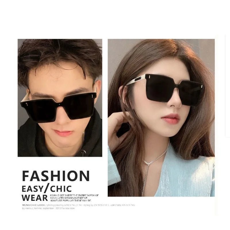 Square sunglasses for men's driving, UV resistant sunglasses for women's high-end sunglasses