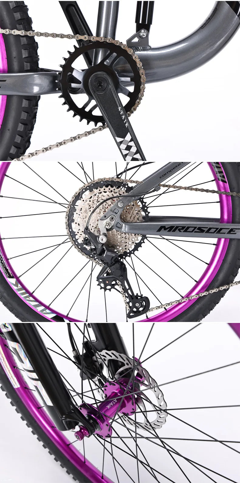 Manufacturer 26/27.5 inch downhill mountain bike aluminum alloy soft tail oil brake shock absorber mountain bicycle