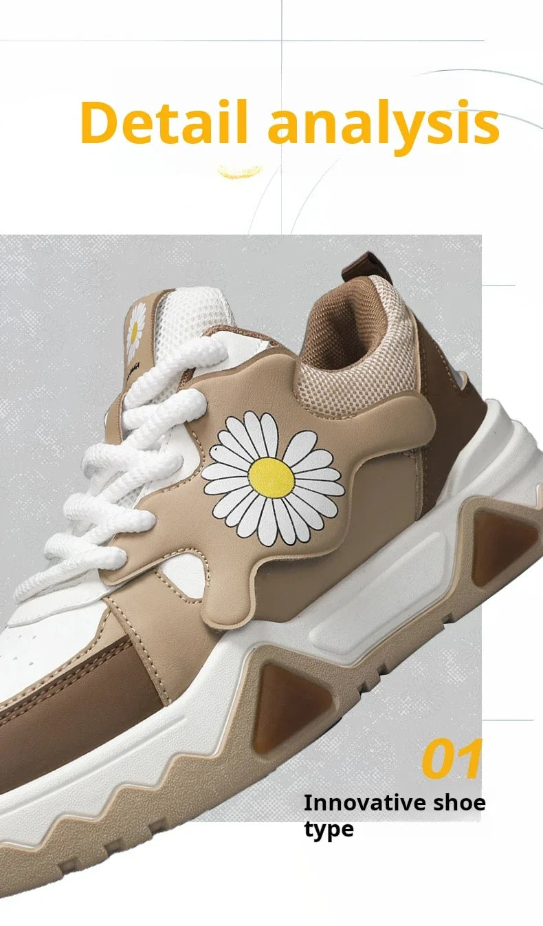 Sneakers Men Trendy Mixed Color Lace-up Thick-soled Casual Shoes Non-slip Shoe Round Toe Men Board Shoes Zapatillas Hombre