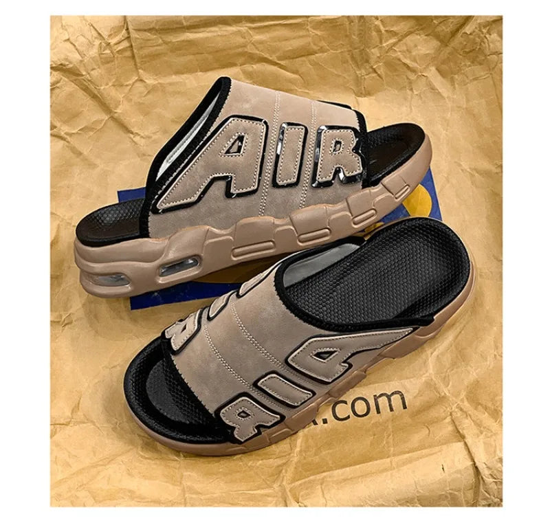 Men's Slippers 2025 Summer New Casual Slippers Fashion Air Cushion Sports Slippers for Men Non Slip Beach Shoes Designer Slides