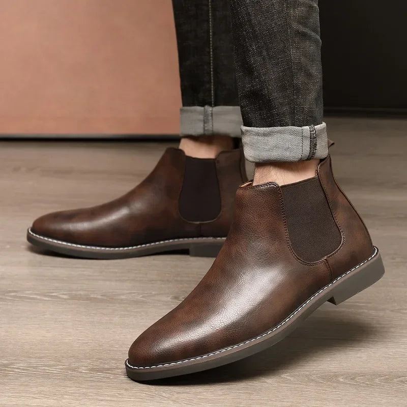 40~46 Men Chelsea Boots Brand Retro Comfortable 2024 Fashion Men Boots