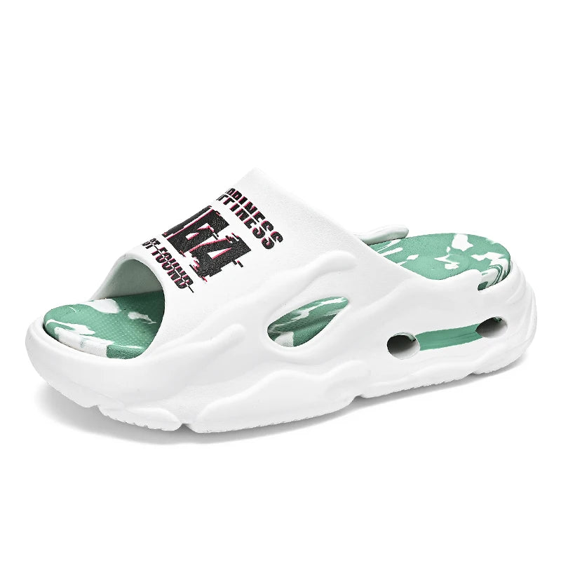 Fashion Men's Slide Slippers 5CM Platform EVA Beach Shoes Men Comfortable Outdoor Cloud Slippers For Men Summer Pantuflas Hombre