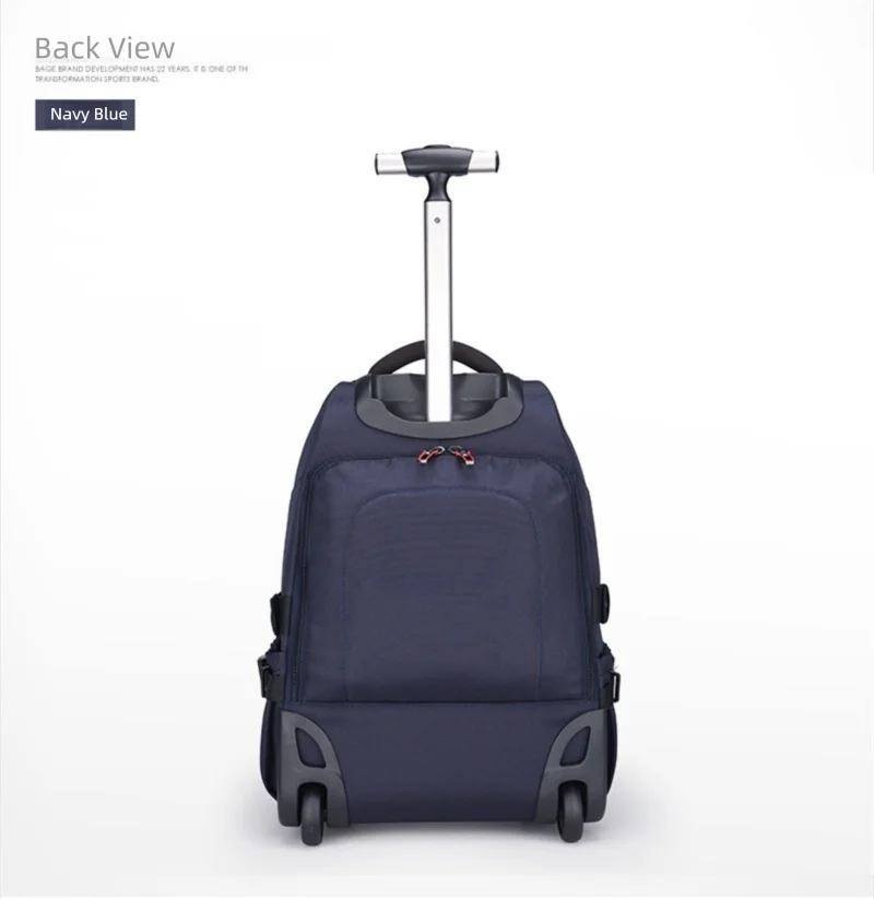 Airline Approved Carry On Backpack for Men Large Capacity Luggage with Telescopic Handle Durable Wheels TSA Friendly Travel Bag