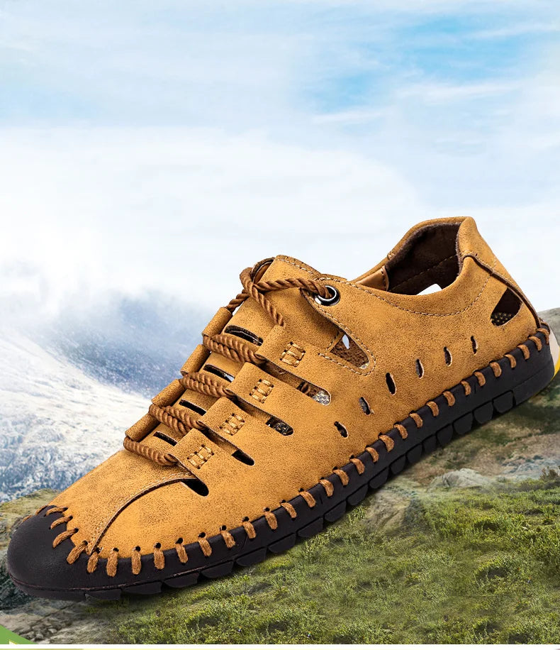 Men Leather Sandals Comfortable Outdoor Casual Shoes 2022 Summer Beach Casual Walking Male Sneakers Men Beach Casual Sandals