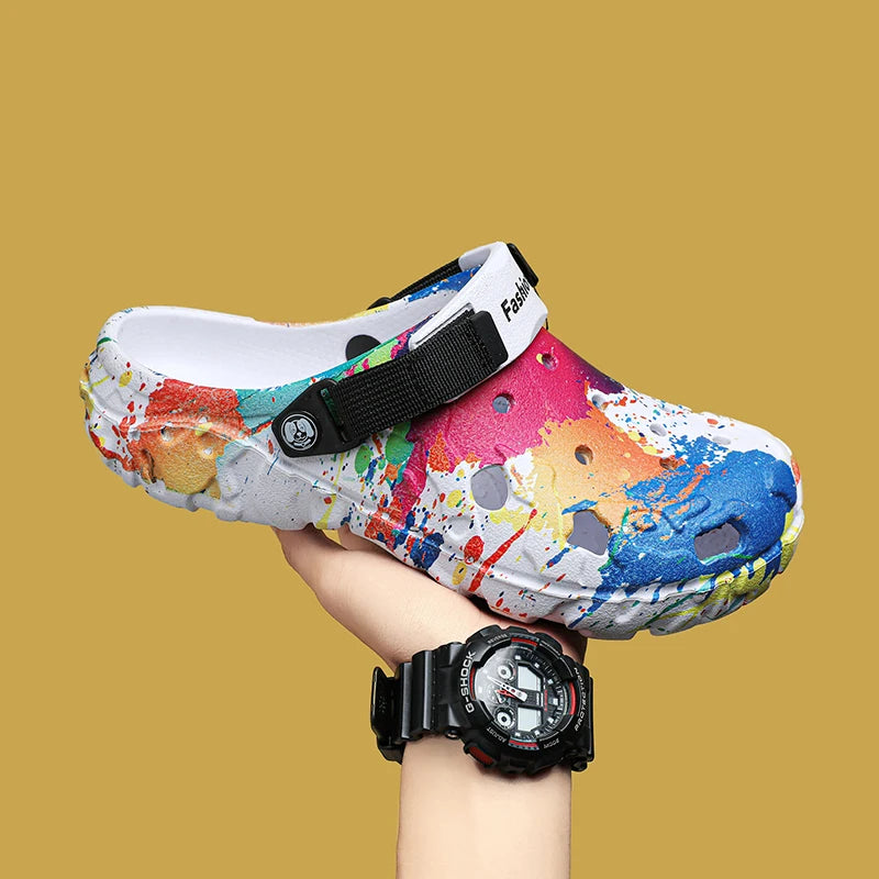 New men's slippers sandals men's garden shoes flat shoes camouflage sandals men's sports shoes outdoor activity floor home shoes