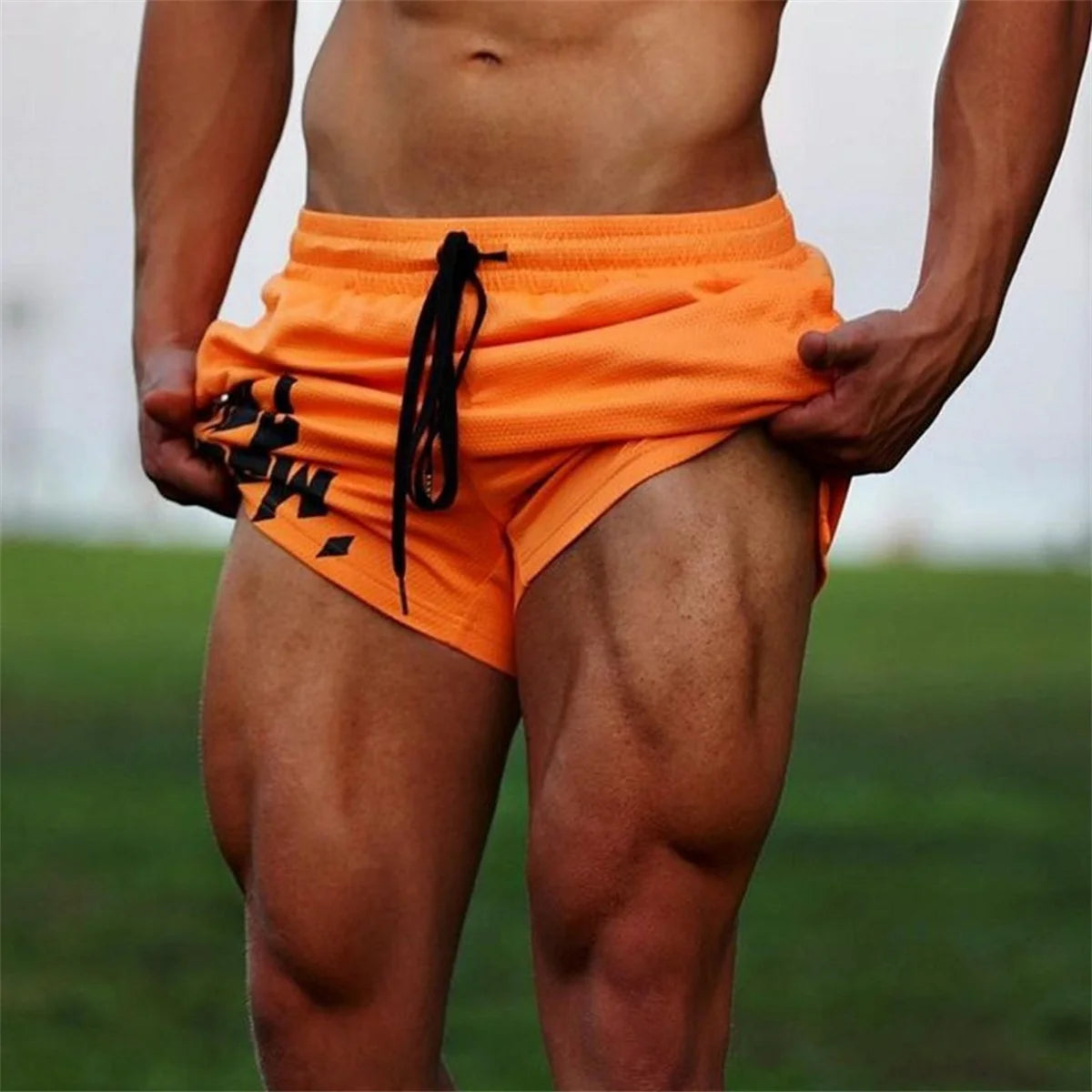Bodybuilding Shorts Men Summer Running Sport Gym Fitness Breathable Mesh Bermuda Boxing Training Male Quick Dry  Beach Pants