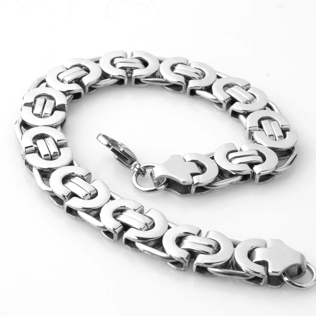 Factory Price! Fashion Men Bracelets Jewelry Punk Retro Byzantine Style Stainless Steel Bracelet Chains&Links Cool Party Gift