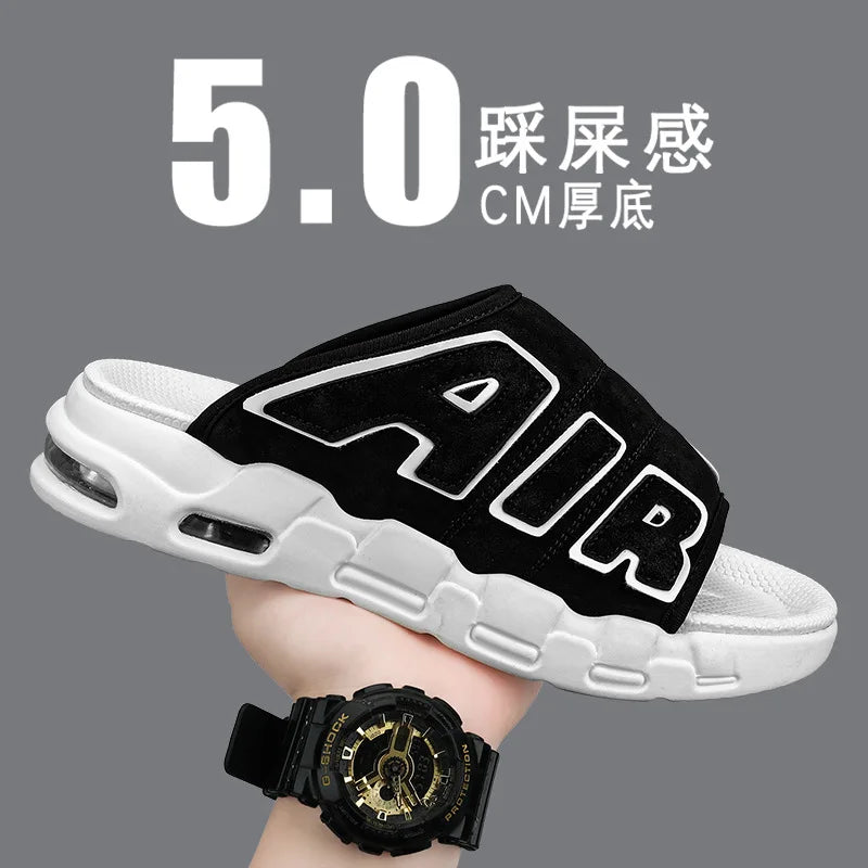 Men's Slippers 2025 Summer New Casual Slippers Fashion Air Cushion Sports Slippers for Men Non Slip Beach Shoes Designer Slides