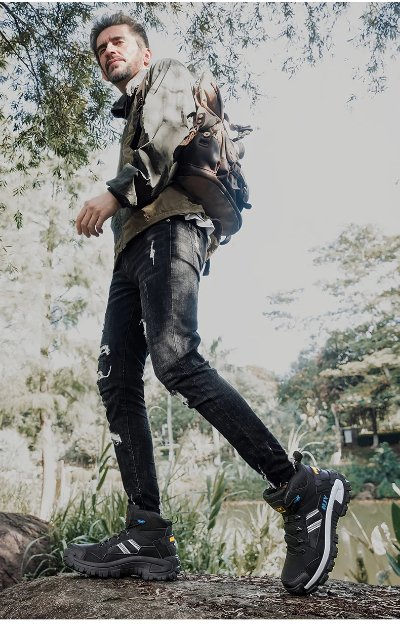 New Men's Boots Fashion Outdoor Boots Breathable Hiking Boots Autumn Shoes Sneakers lightweight Non-slip Men Desert Ankle Boots