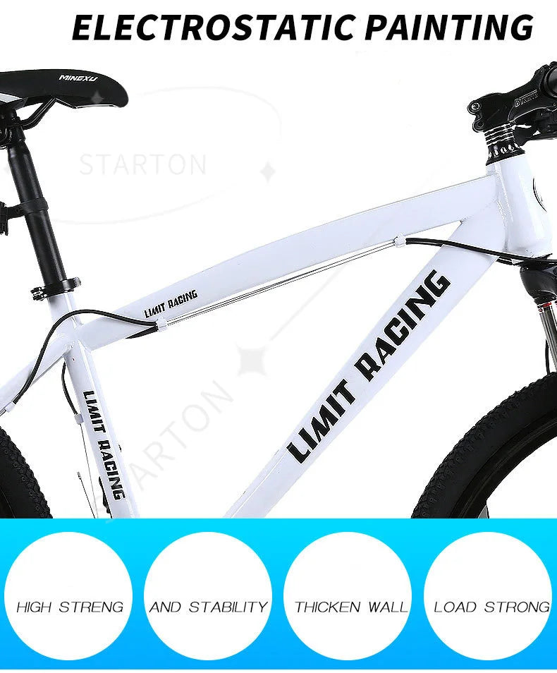21/24/27-speed Shock Absorption Racing Bike Carbon Steel Frame Mountainbike 26 Inch Bicycle for Adults