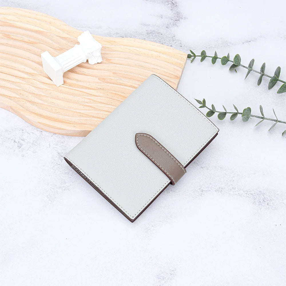 Luxury Design Genuine Leather Wallet For Woman Custom Initials Fashion Folding Passport Holder Business Card Holder Coin Purse