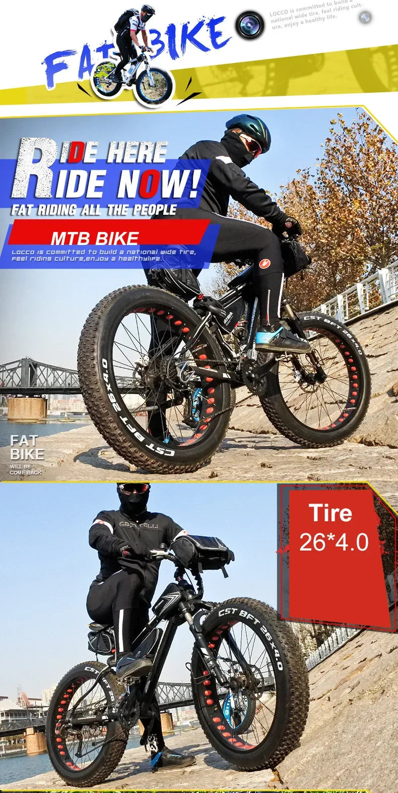-For 26 X4.0 Fat Tire Men Desert Snow Bike Dual Disc Brake Variable Speed Thick Tire Bicycle