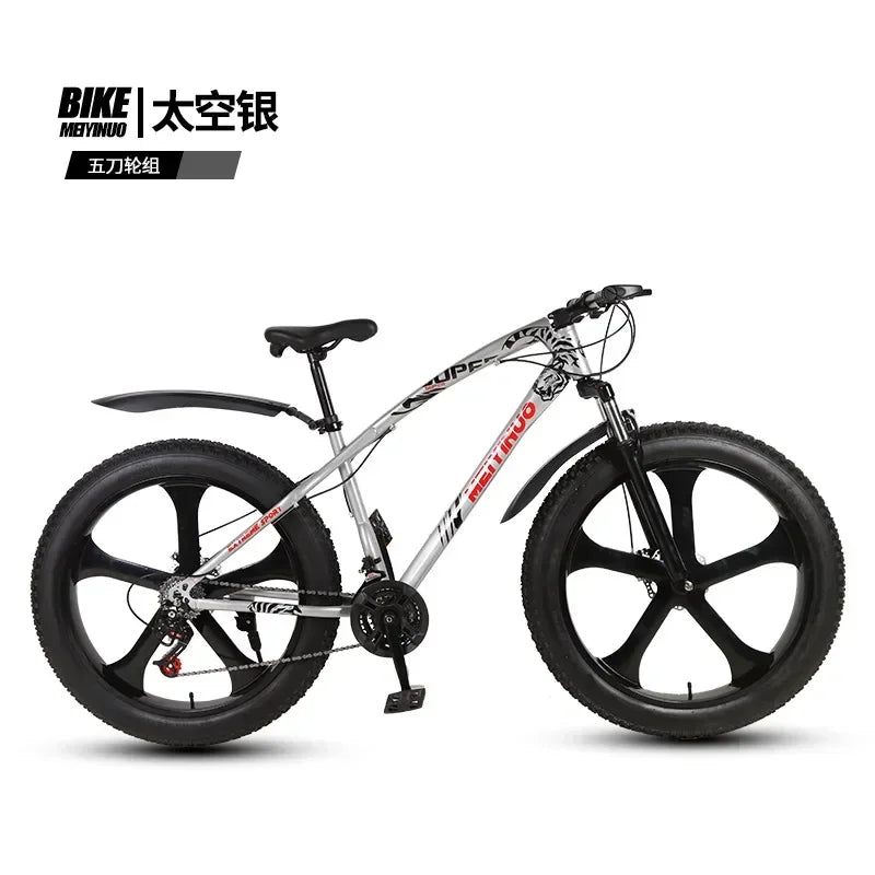 A Snowmobile 26 Inch Double Disc Wide Tires off-Road Speed Bike Adult Knight Bicycle Mountain Bike