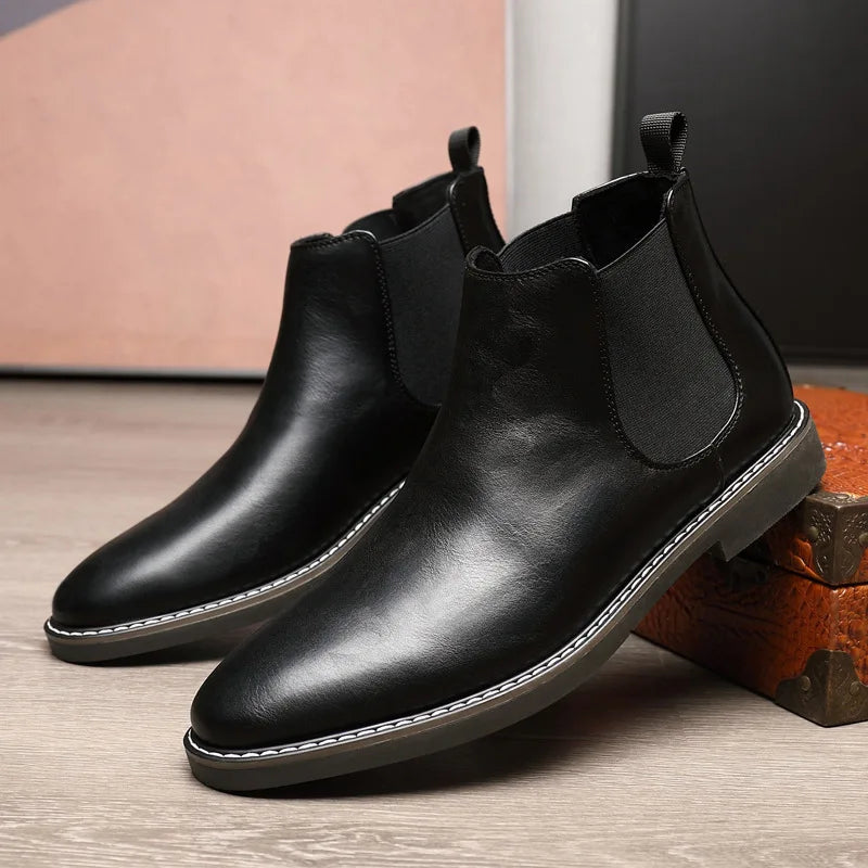 40~46 Men Chelsea Boots Brand Retro Comfortable 2024 Fashion Men Boots