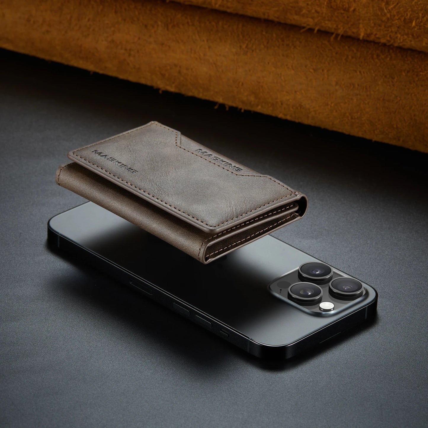 Luxury Fashion Short Strong Magnetic Premium Leather Wallet Men's Coin Cash Cards Holder Women's Foldable Mini Wallet Purse